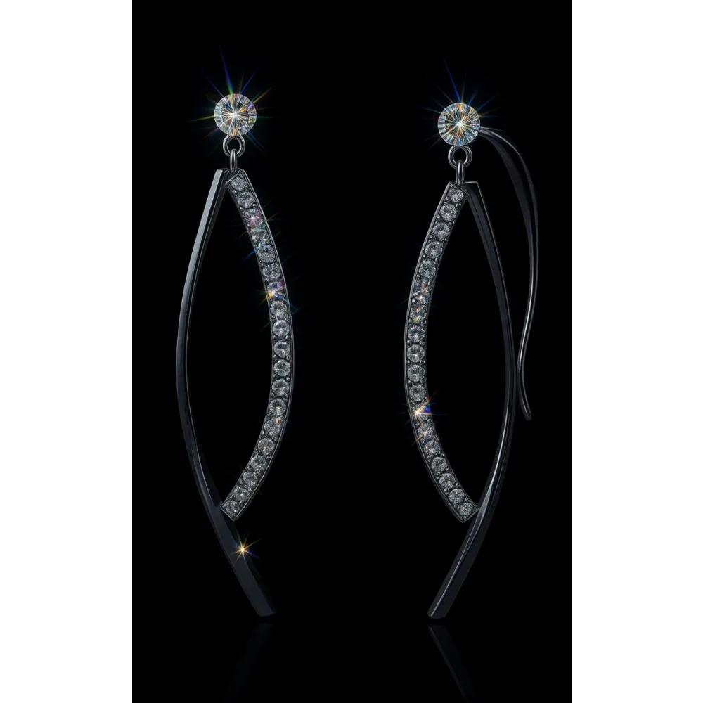 

Серьги-подвески с кубическим цирконием, покрытые платиной, золотом или розовым золотом