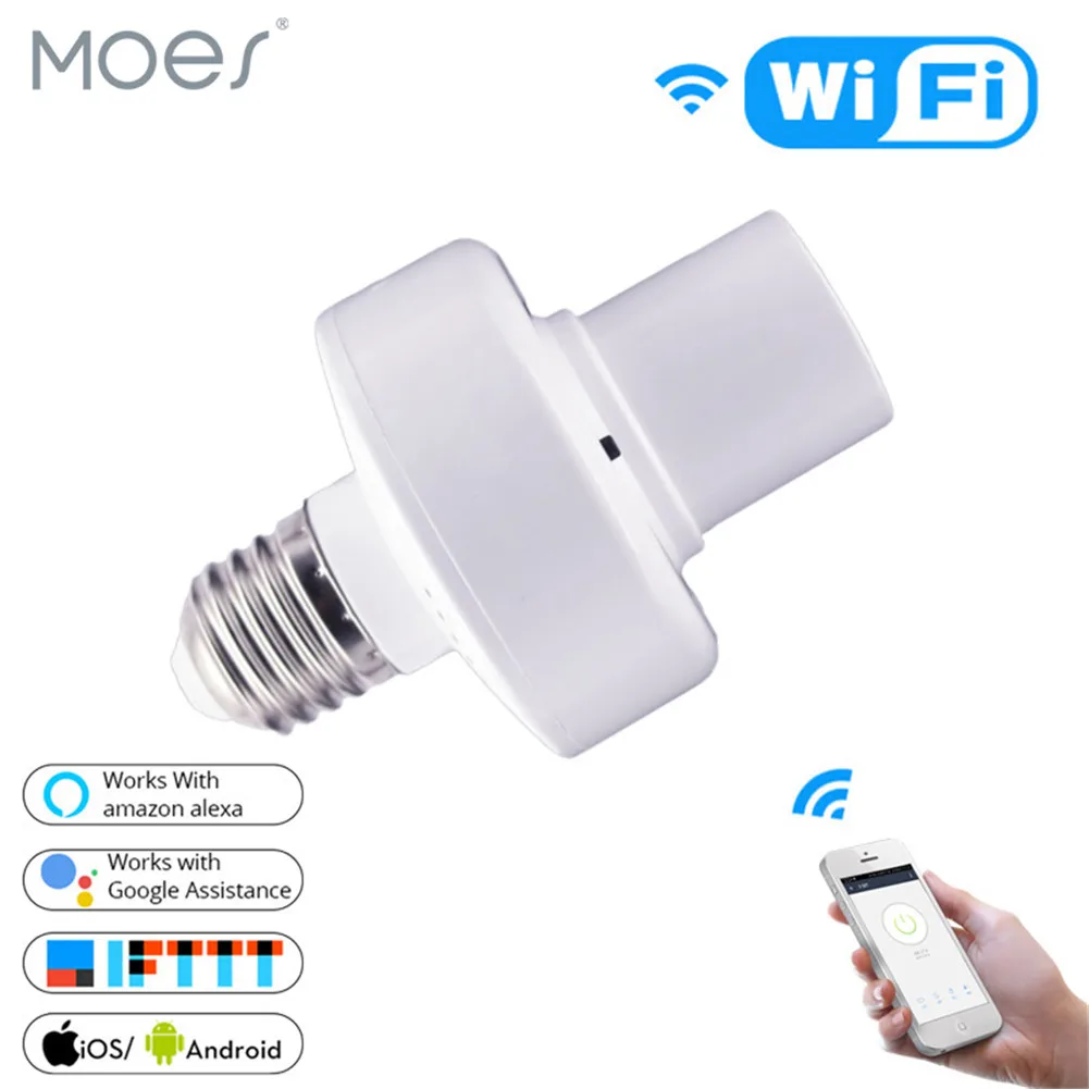 

Умный адаптер для лампы с поддержкой Wi-Fi, E27, E26, 85-265 в