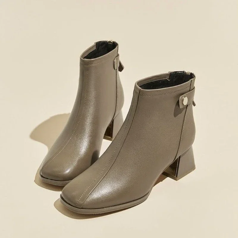 Moccasin Women's Ankle Boots Lightweight British Style Booties Hot Autumn On Promotion Trend 2025 Y2k New In Female Short Shoes