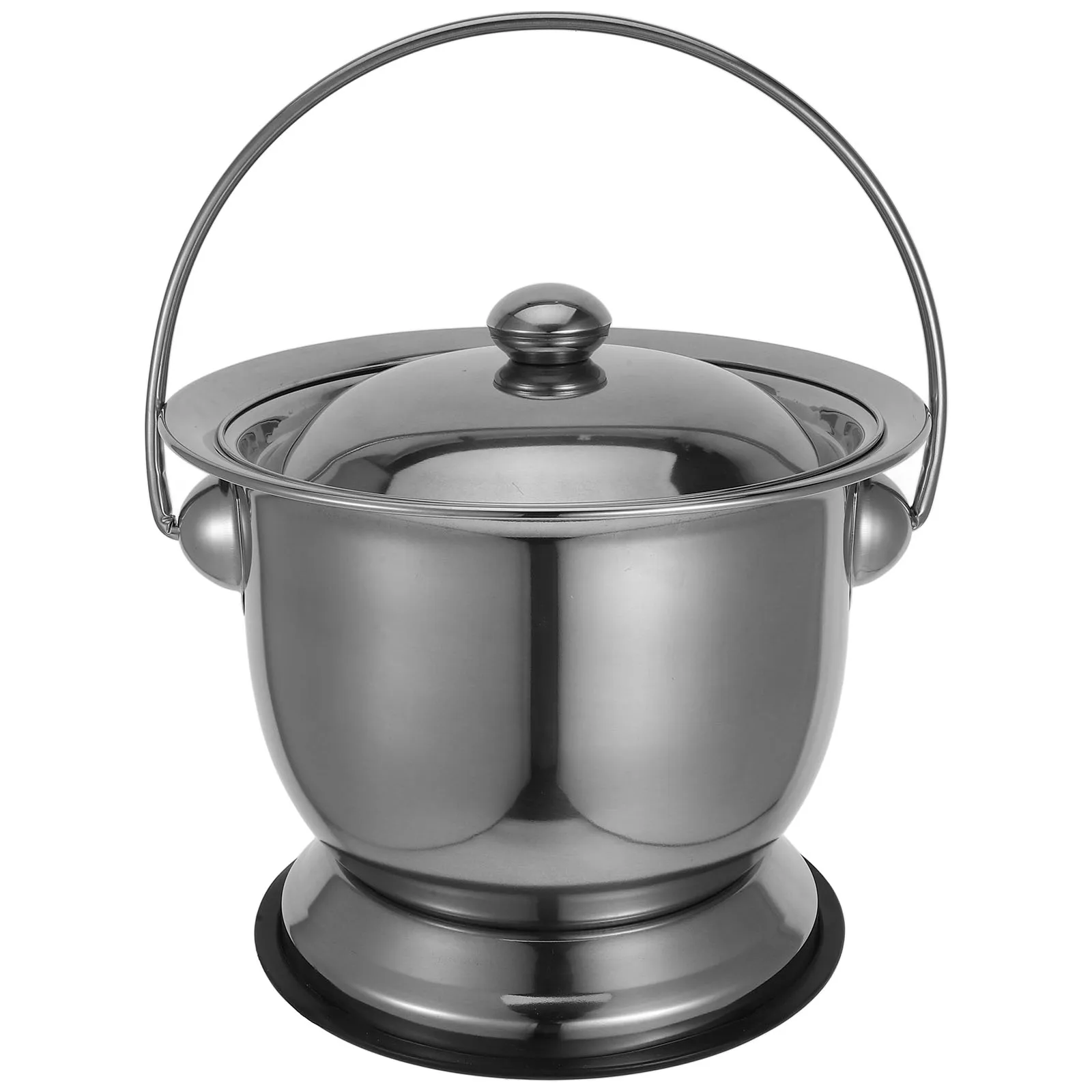 

Urine Bucket Pot Dog Food Storage Diaper Pails Bin Wearable Silver Covered Spittoon Child