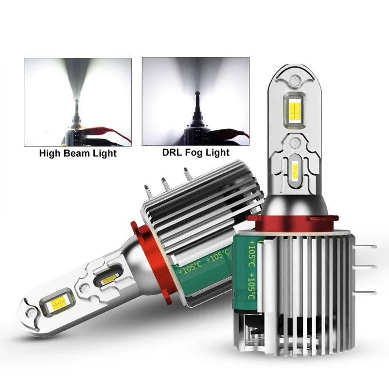 H15 LED Car Headlight High Beam Day Driving Running Light 12V 6500K White Turbo Auto Lamp Canbus Bulbs  For Golf 6 VW Audi BMW