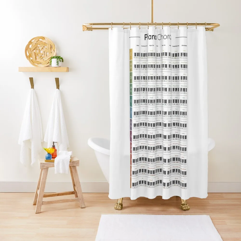 

Piano Chords Shower Curtain For Shower Waterproof Fabric Shower Accessories For And Services Waterproof Curtain