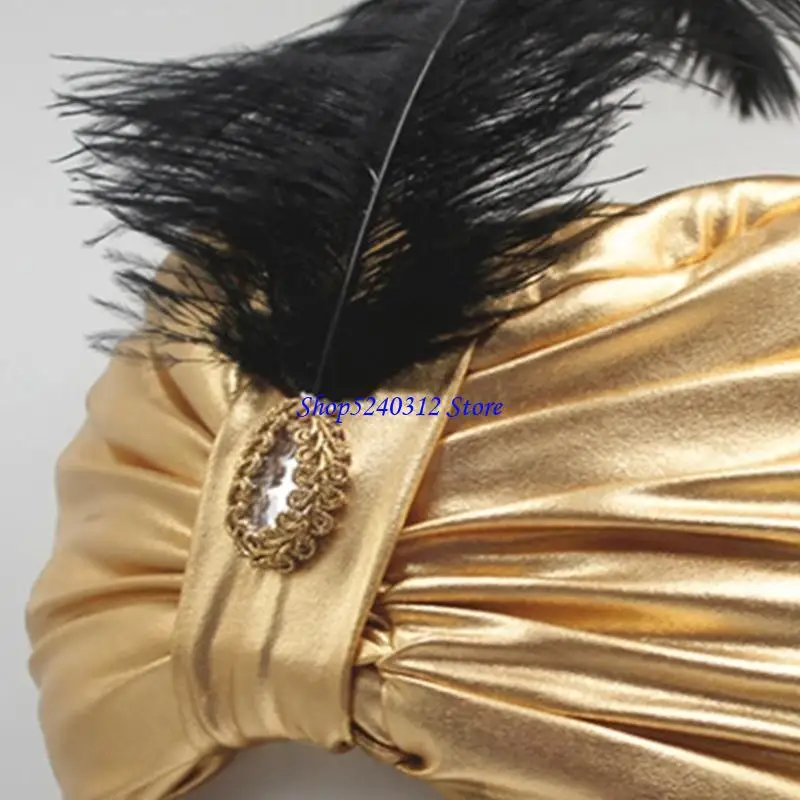 634C مضحك تأثيري للأمير القبعات النمط العربي أداة التقاط الصور الجدة أغطية الرأس النساء الرجال حفلة هدية عيد ميلاد الهالوين قبعة #5