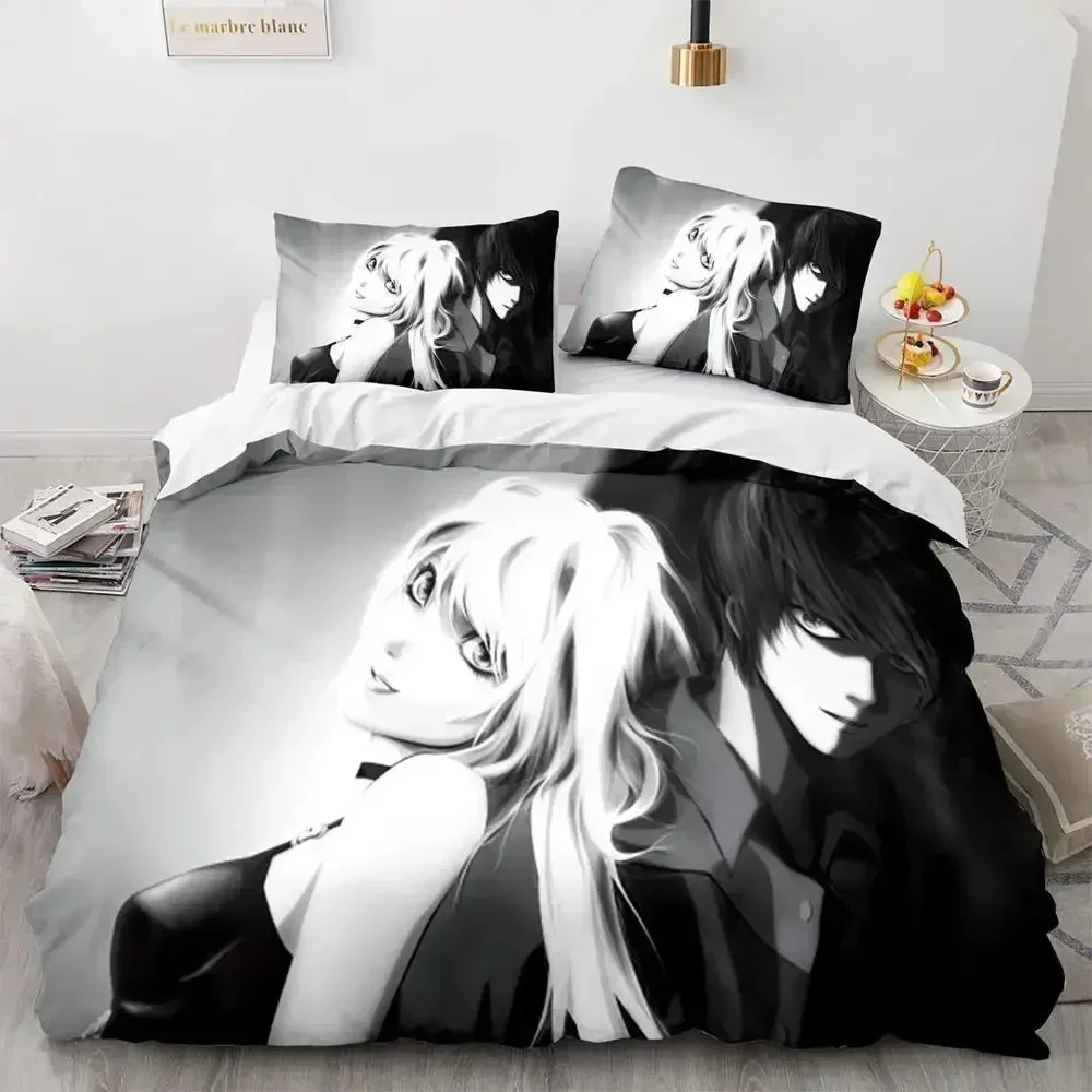 

3D Print Anime Death Note Bedding Set Printed Bed Set With Pillowcase Bed Duvet Cover Soft Queen King Size Bedclothes Home