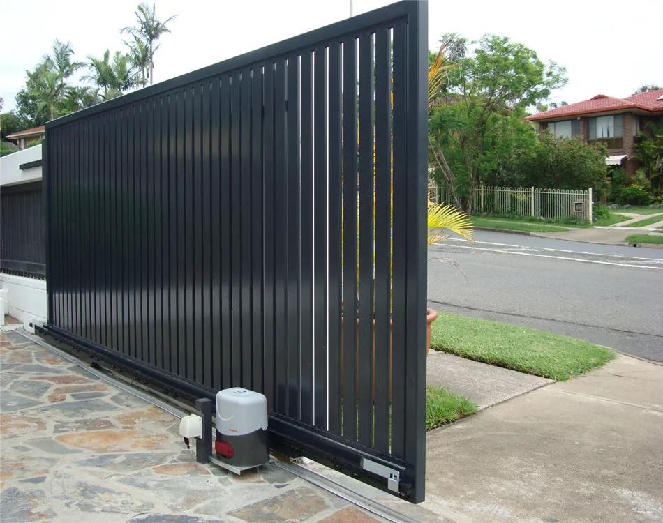 Top-tier Automatic Iron Sliding Doors With Openers / House Garden Iron Gates / Outdoor Iron Swing Driveway Gates For Villas