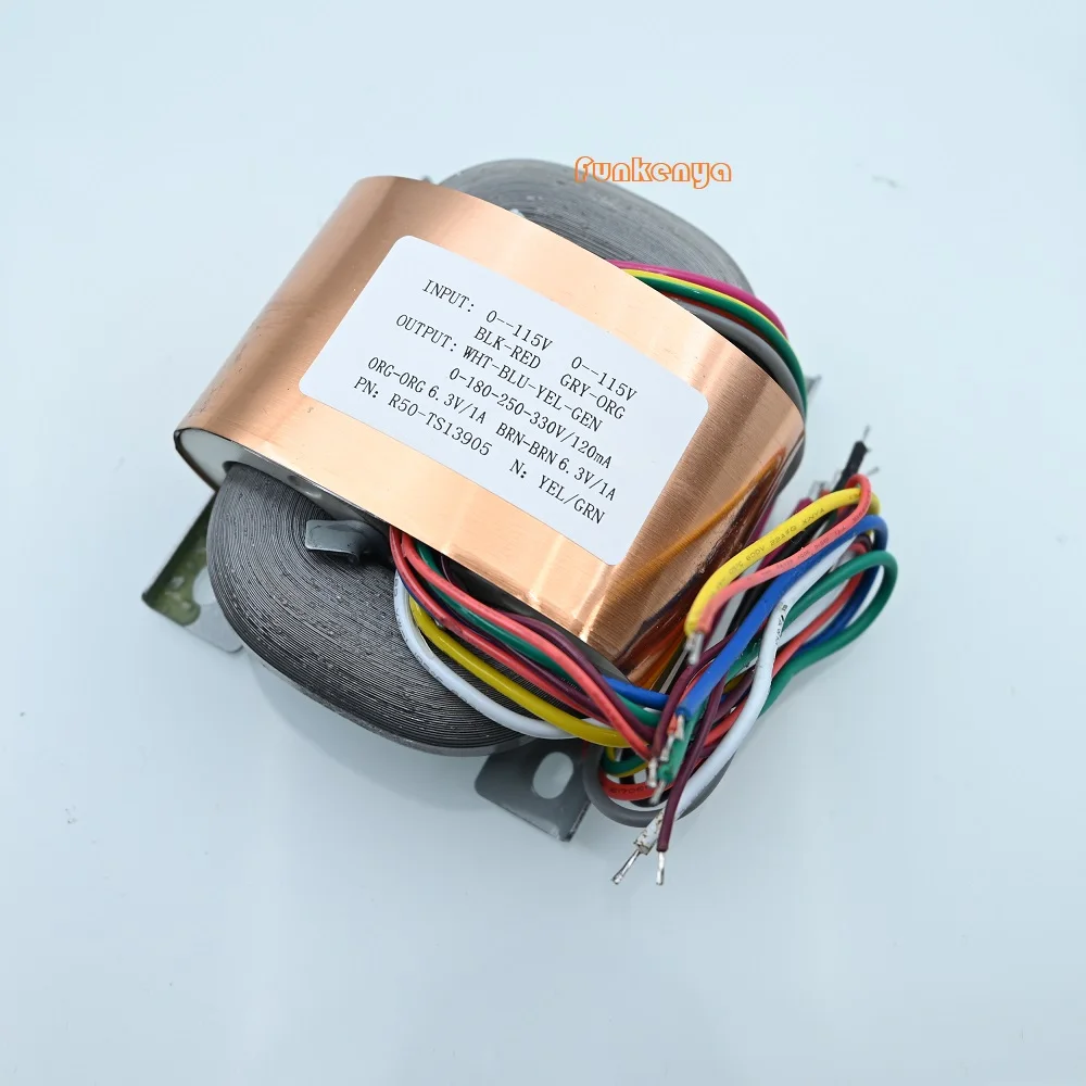 Power Amplifier R Transformer 55W Preamplifier Tube Transformer 0-180V-250V-330V（120mA）0-6.3V(1A) 0-6.3V(1A)