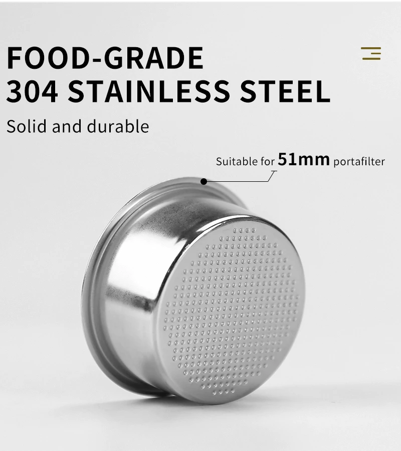 51MM Kaffee Filter Korb Ersatz Edelstahl Für Delonghi Boden Siebträger Espresso Gute Zubehör Barista Werkzeug – Detail 5