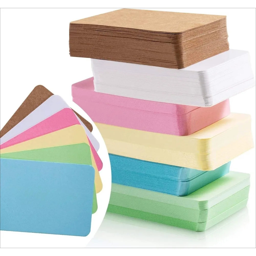 100 Tarjetas de Papel Kraft Retro de Doble Cara en Blanco por Caja - Tarjetas de Invitación, Felicitación y Regalo DIY