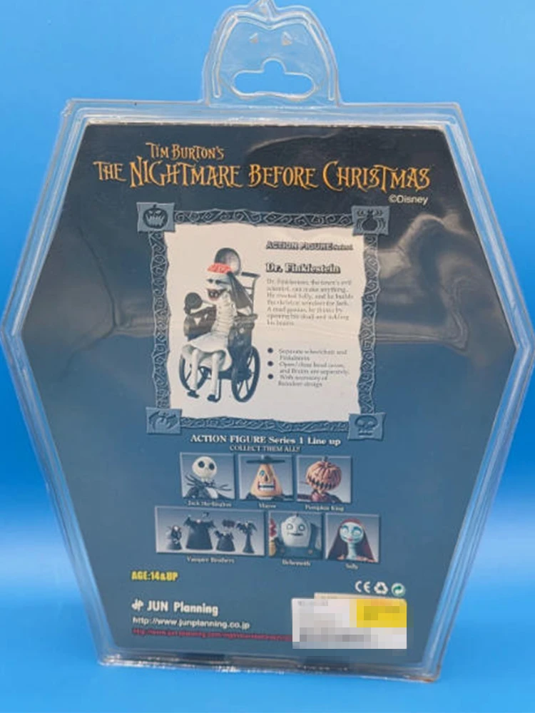 Disney jun planejamento pesadelo antes do natal dr finklestein figuras de ação série 1 presente de halloween a caixa é ligeiramente amarelada