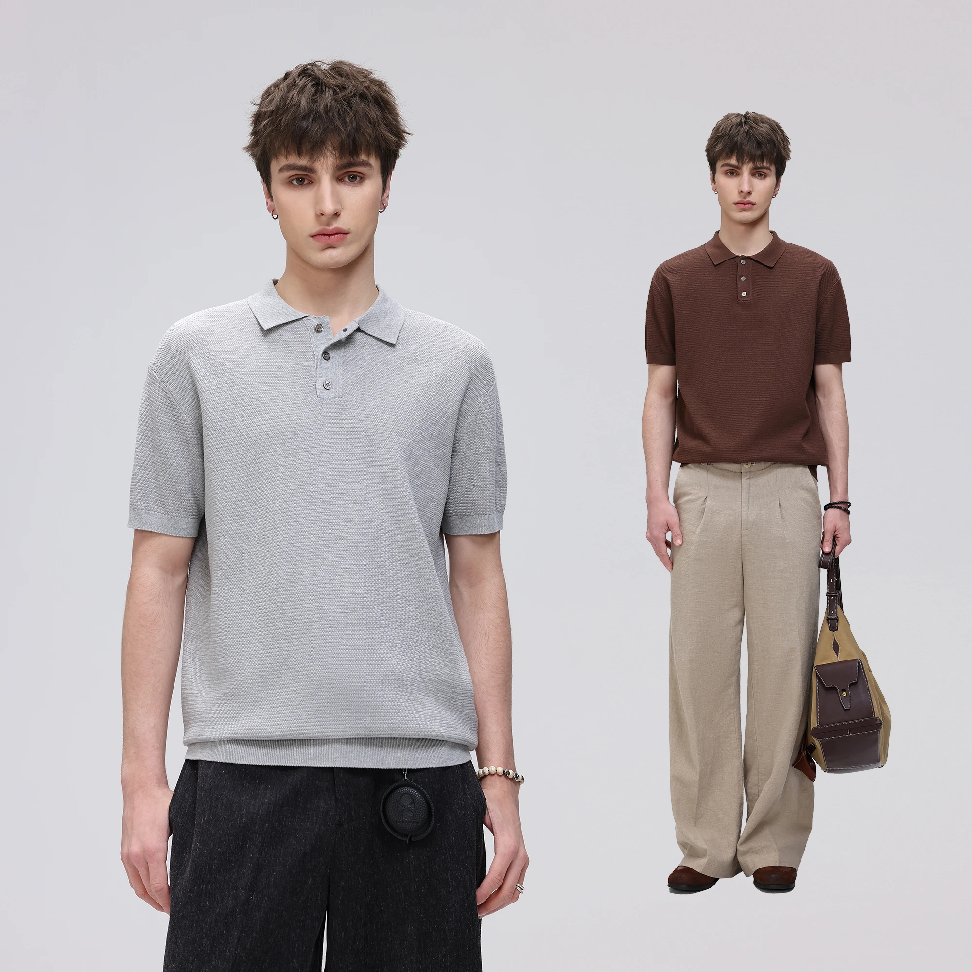 

Polo Shirt For Men Summer T Shirts For Men Short Sleeve Textured Knit Casual Commuting Classic Breathable Top