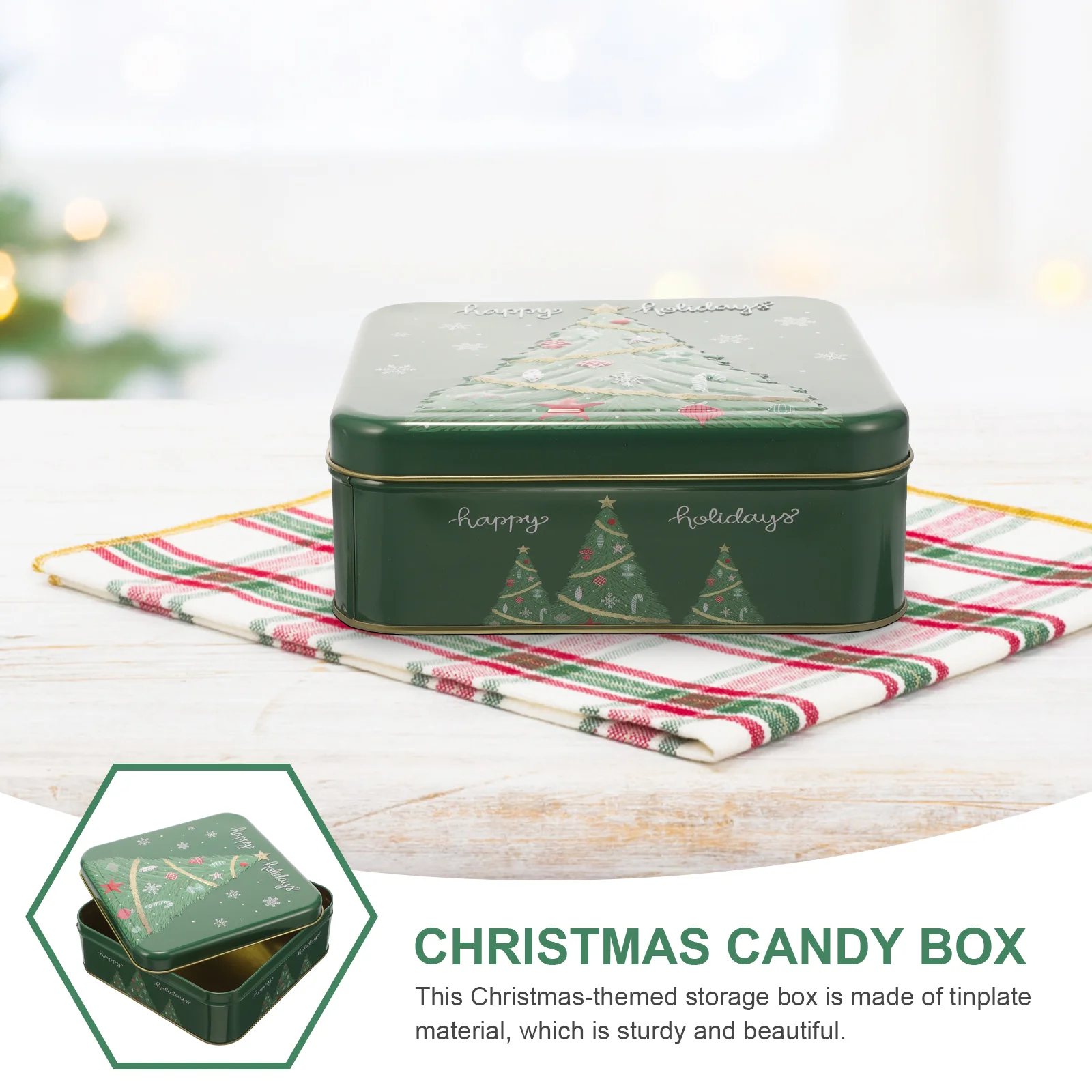 Christmas Gift Box Cookie Tins Empty Candy Jar for Giving Containers Party Boxes