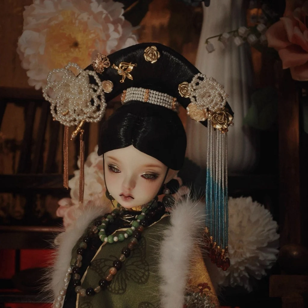 

1/4 1/3 Древний костюм BJD Парик Кукла Аксессуары Hanfu Антикварный стиль Волосы Ретро парики для BJD/SD MSD SD13 Big Girl SSDF C1988