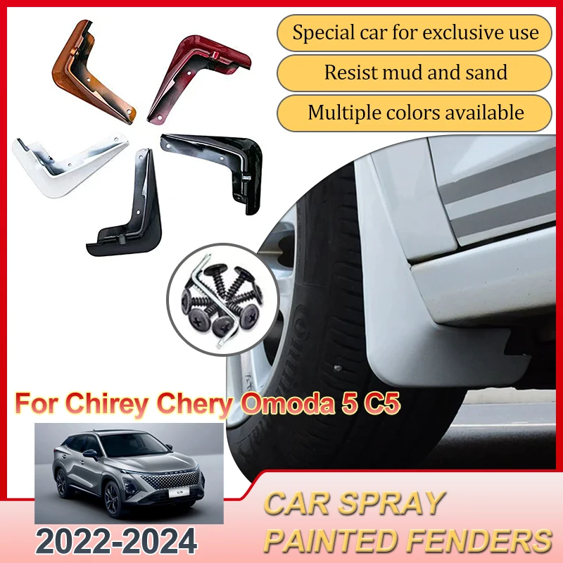 

For Chirey Chery Omoda 5 C5 Fownix FX 2022 2023 2024 Car Front Rear Fender Splash Guards Mudguard Baking Paint Auto Mud Flaps