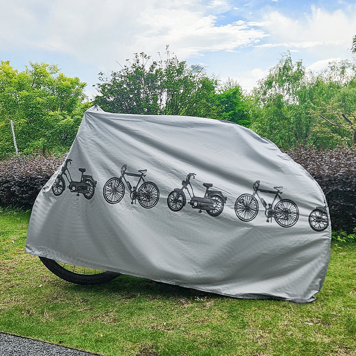 

All-weather bicycle cover crafted from heavy-duty EVA material, offering UV protection and frost resistance. Suitable for outdoo