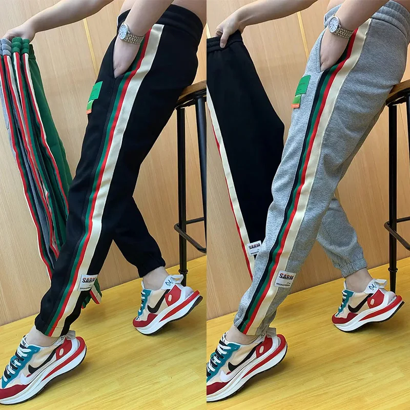 Pantaloni sportivi a righe casual da uomo Harlan Sle Pantaloni lunghi invernali alla moda per giovani Pantaloni sportivi comodi in vita elastica