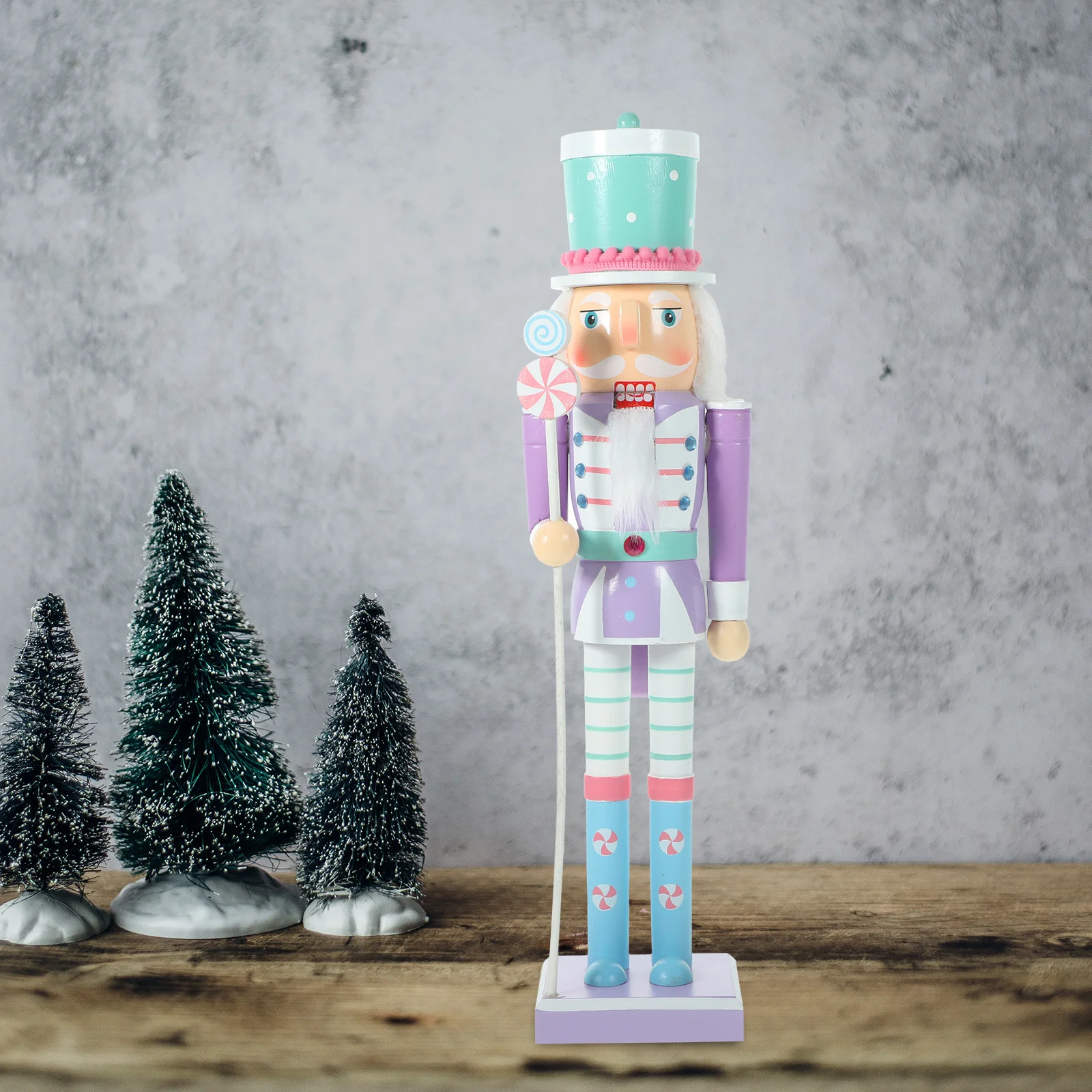 

Desktop Nutcracker Decor Wooden Nutcracker Puppet Xmas Gift Hand Painted Bright Colorful Christmas Ornament Xmas Table Ornament