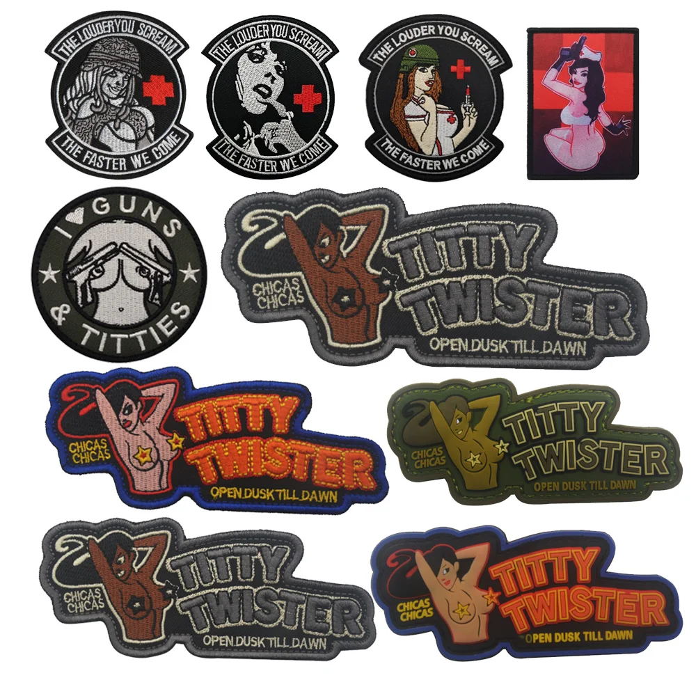 

Outdoor TITTY TWISTER Nipple Twister Magic Armband Embroidery Bag with Seal Rubber Patch Bag Accessories with Backpack Patch