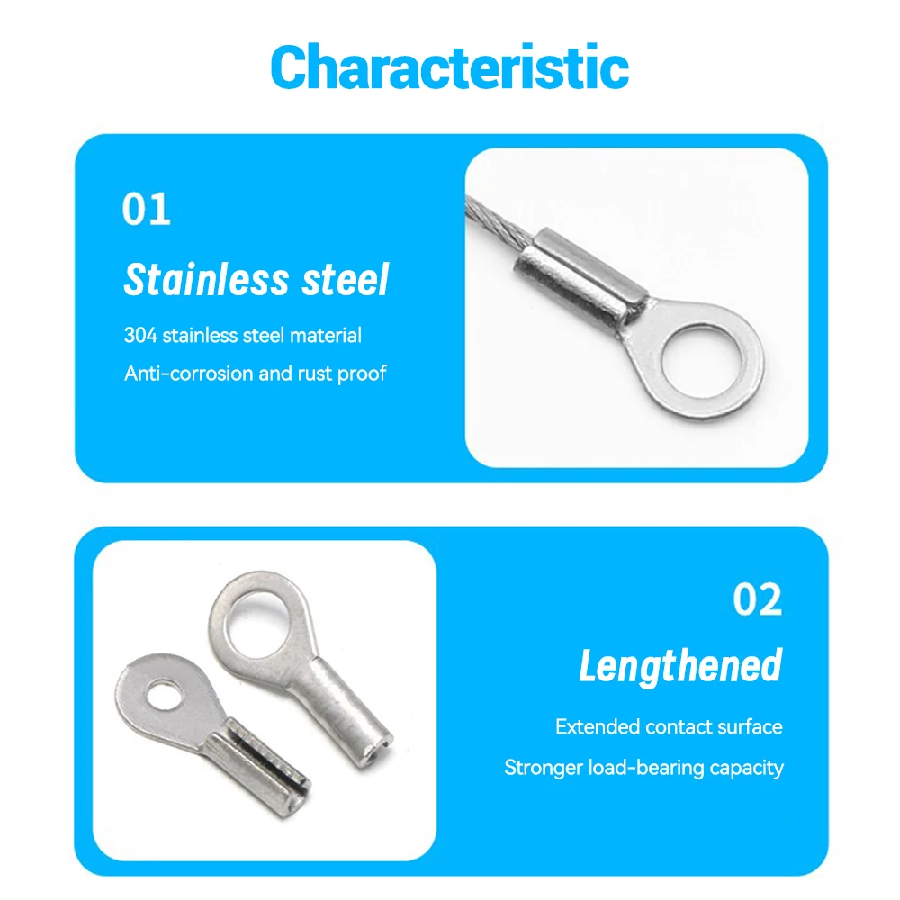 New 304 Stainless Steel OT Connecting And Terminal Lengthening Strong Load Capacity Suitable Cable Thickness 1mm/1.2mm/1.5mm/2mm