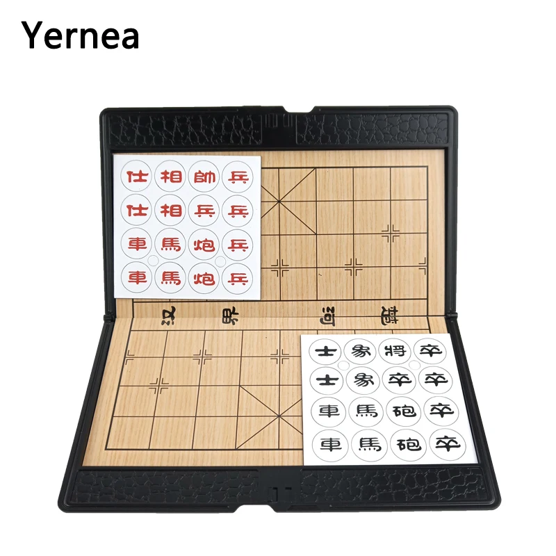 Portable Chinese Chess Set Folding Plastic Chess Board Games Pocket Chess Outdoor Sports