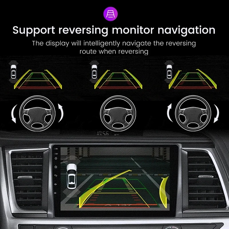 Car Radio Smart Dynamic Trajectory Rear View Camera Moving Guide Parking Line Reverse Backup Tracks For Android Stereo Monitor