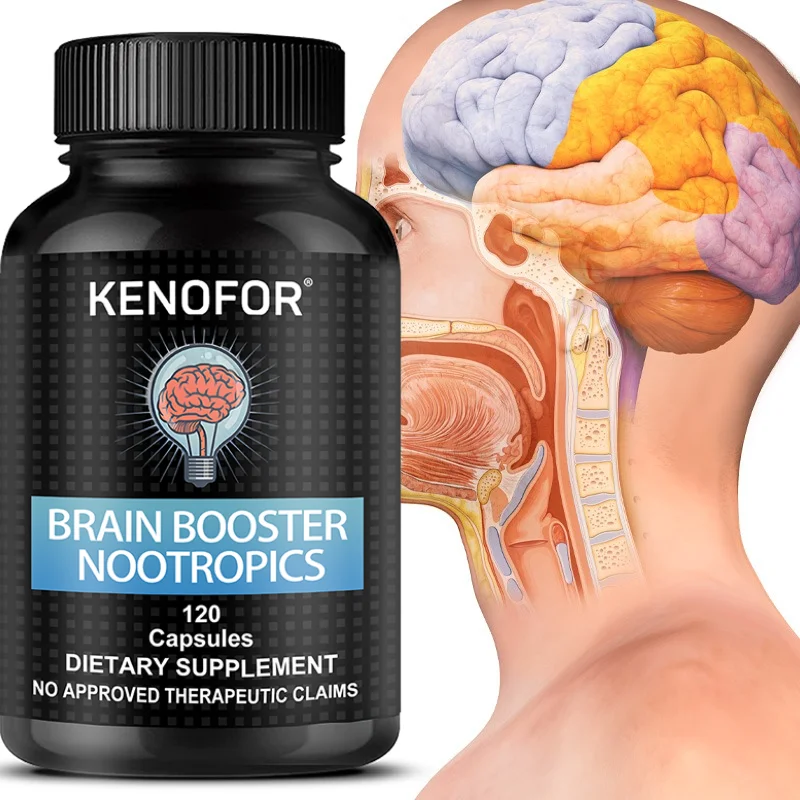 Brain Health Supplement Capsules with Vitamin A C Calcium Iron Complex, Support Intelligence Memory Focus & Cognitive Function