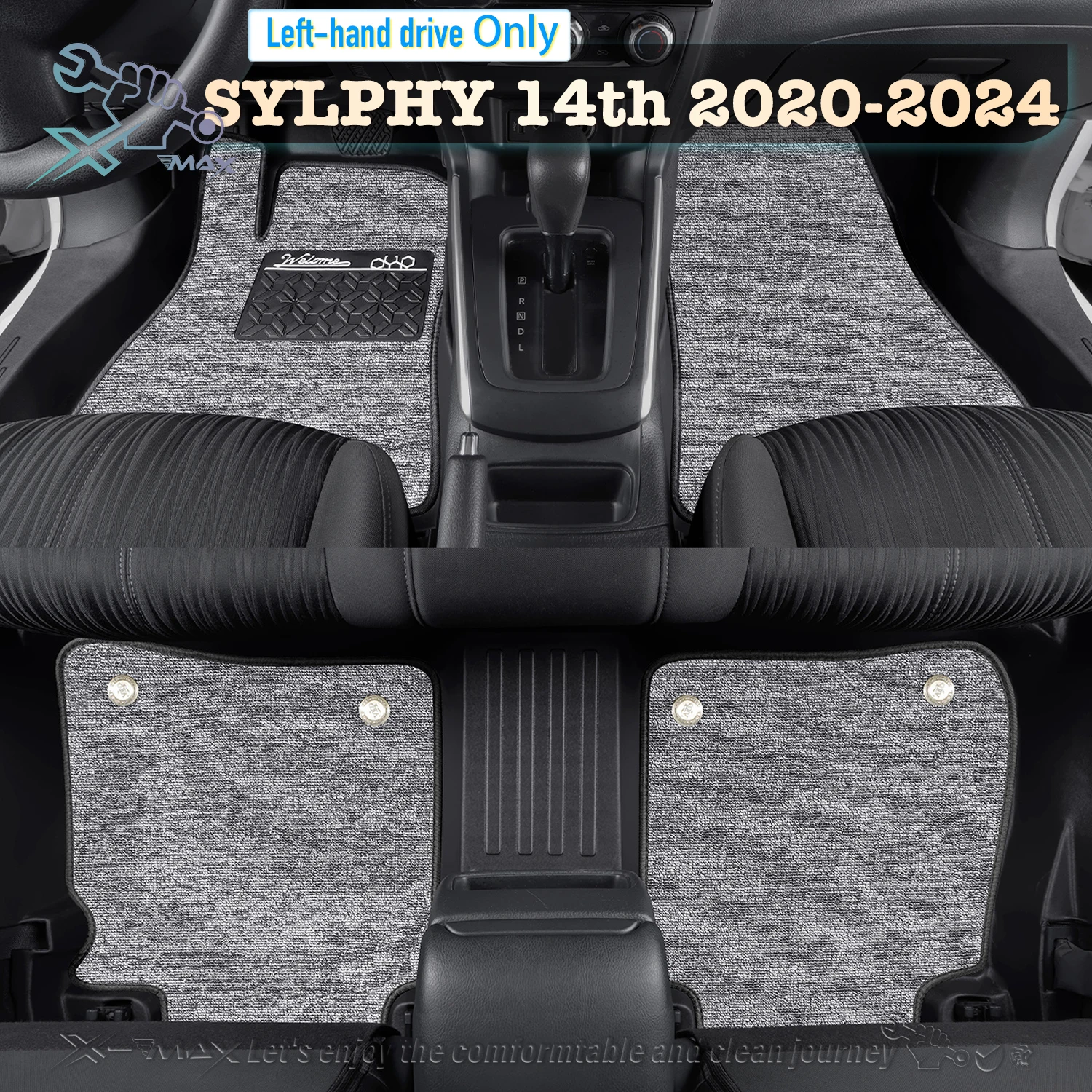 Left-hand Drive Car Floor Mat For Nissan SYLPHY 14th 2020-2024 Full Surround Foot Mat Automotive Floor Mat Floor Liner