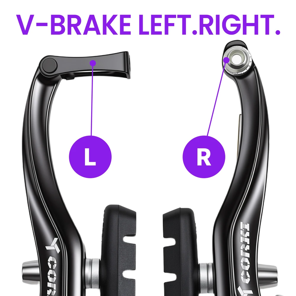 CORKI Bike V Brake Caliper Set Forged Aluminum MTB BMX Folding Road Bicycle V-Brake 1 Pair Fit Front/Rear Wheel Brake