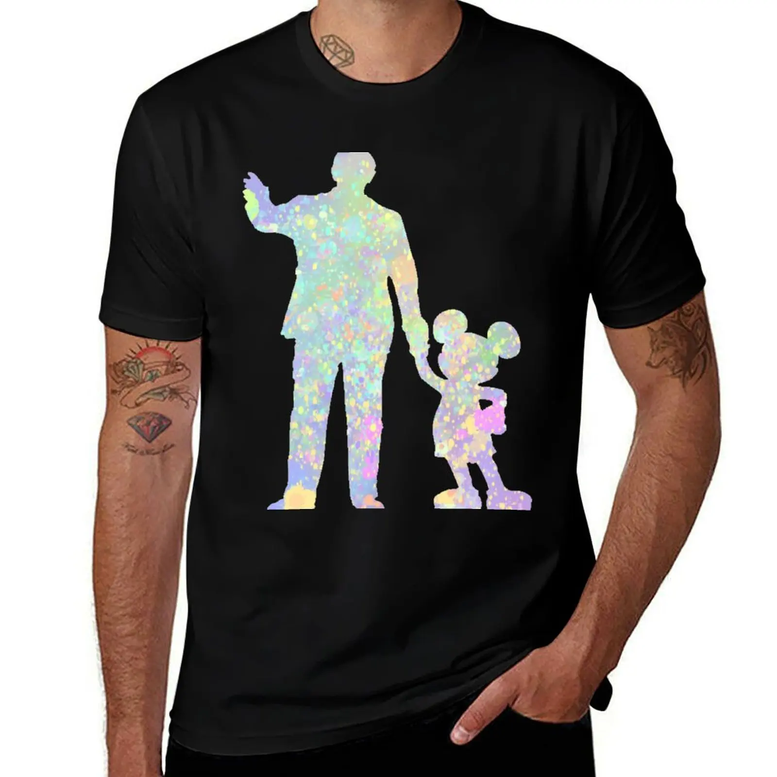 Splatter Paint Partners Silhouette T-Shirt Stain Resistant Casual Tee