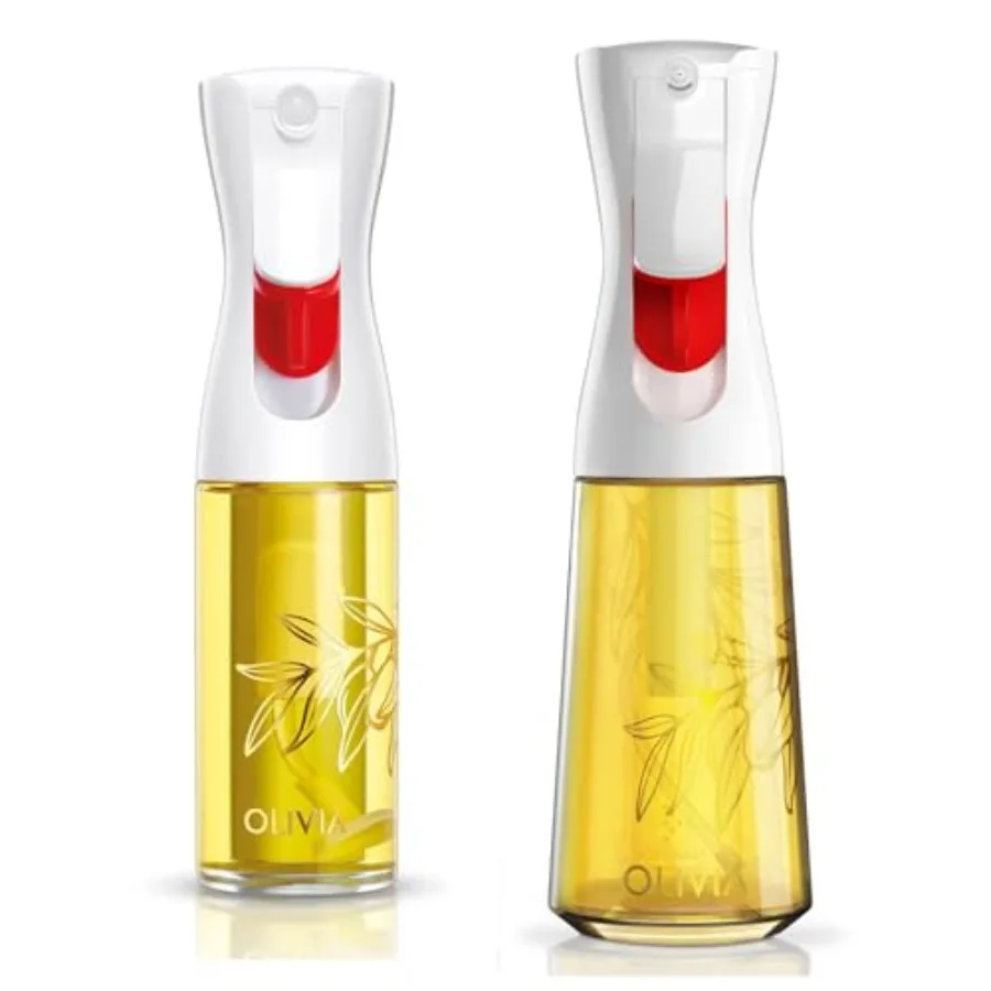 FLAIROSOL OLIVIA Rociador de Aceite de Oliva de Vidrio de 130ml y 200ml para Cocina, Freidora de Aire, Ensaladas, Barbacoa, Hojas Doradas