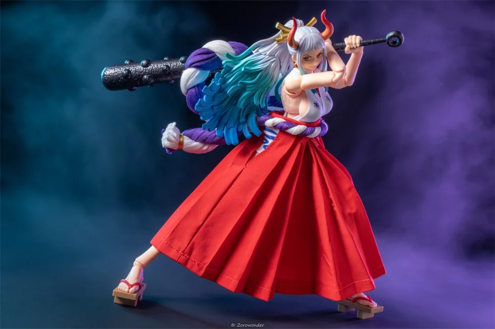 【High Quality] SHF 1/12 Scale Pirate King Yamato Red Long Style Pleated Skirt with Bow Knot Model for 6" Action Figure Body