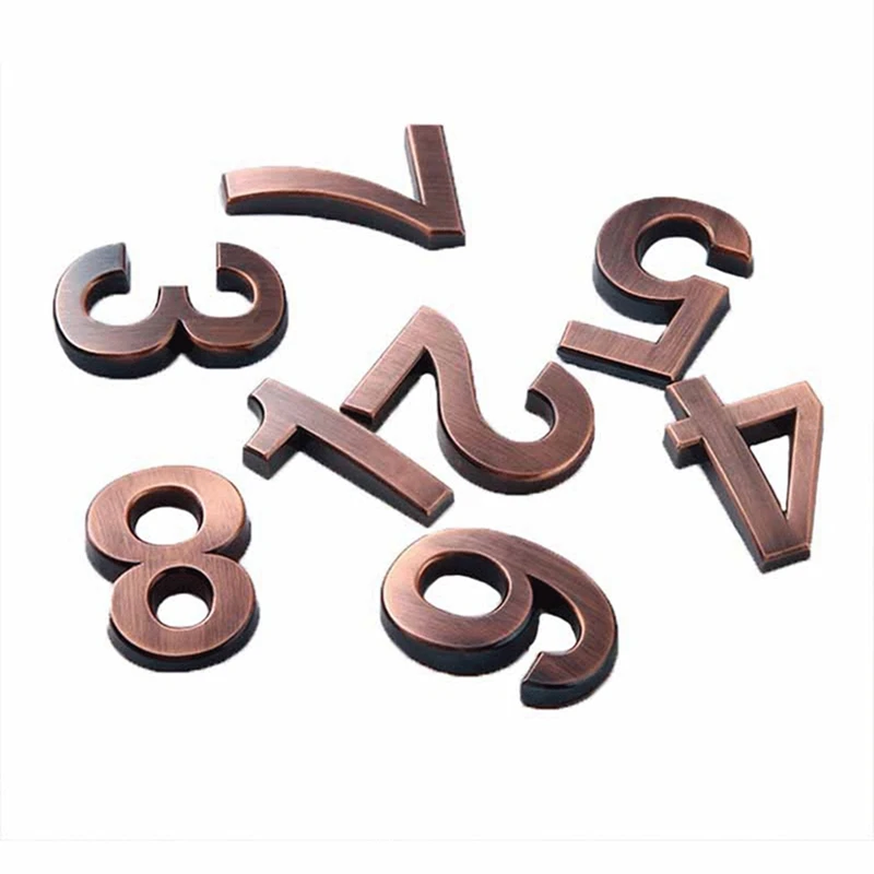 3D 0-9 أرقام رقم بوابة الغرفة بناء الباب عنوان الشقة الطابق رقم الفندق ملصق لوحة رقم المنزل سهلة التركيب