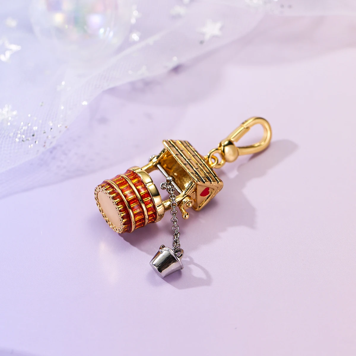 1Pc Fashion Zircon Enamel Water Well Bucket Pendant Necklace for Women Niche Party Jewelry Keychain Pendant Halloween Gifts