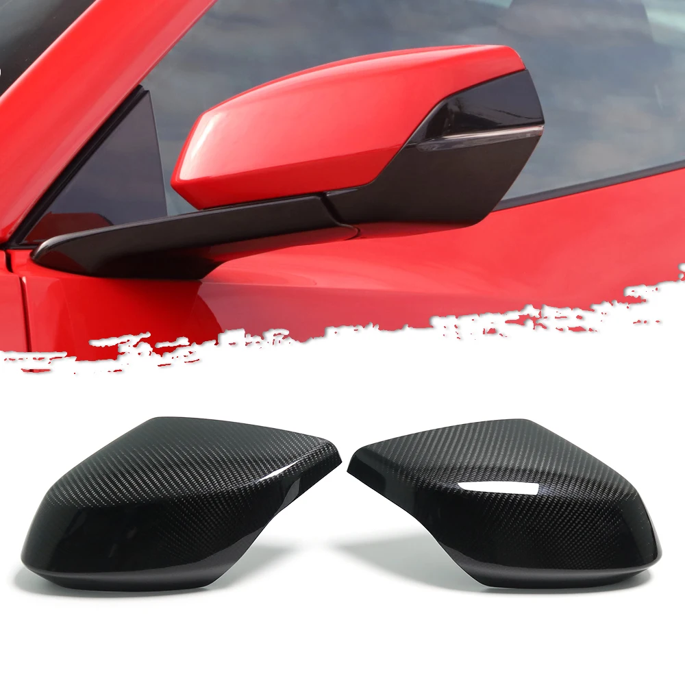 For Chevrolet Corvette C8 Z51 2020 2021 2022 2023 Side Wing Rearview Mirror Cover Trim Real Carbon Fiber Car Accessories