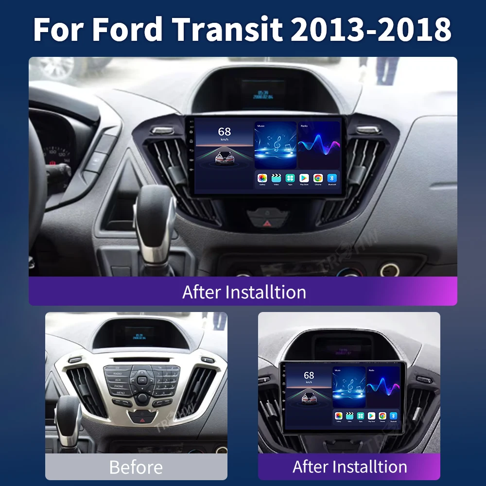 For Ford Transit Tourneo Custom 2013-2021 Car Radio Multimedia Video GPS Auto Player Navigation NO 2din DVD