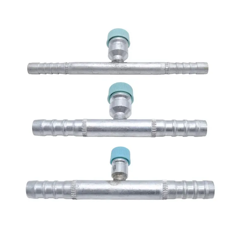 Automobile Air Conditioning Pipe Straight Joint with Air Nozzle Water Hose Pressing Aluminum Straight Connector 1pc