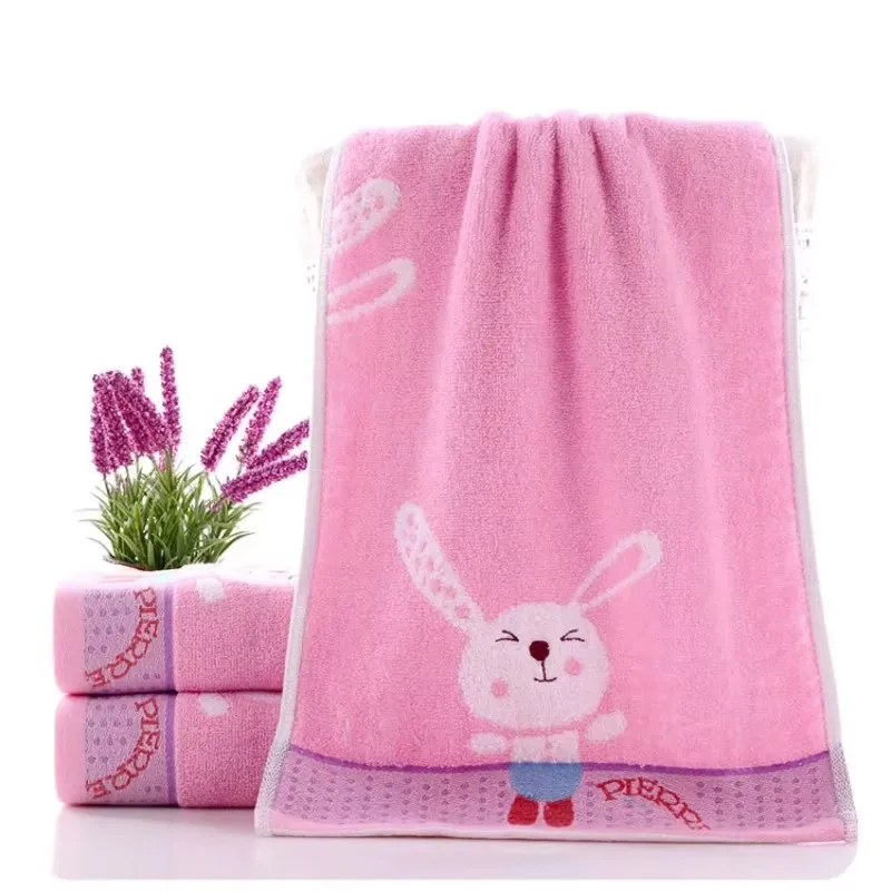1pcs Pure Cotton Children's Towel Cartoon Baby Face Towel Soft and Absorbent Without Shedding Hair Bathroom Supplies
