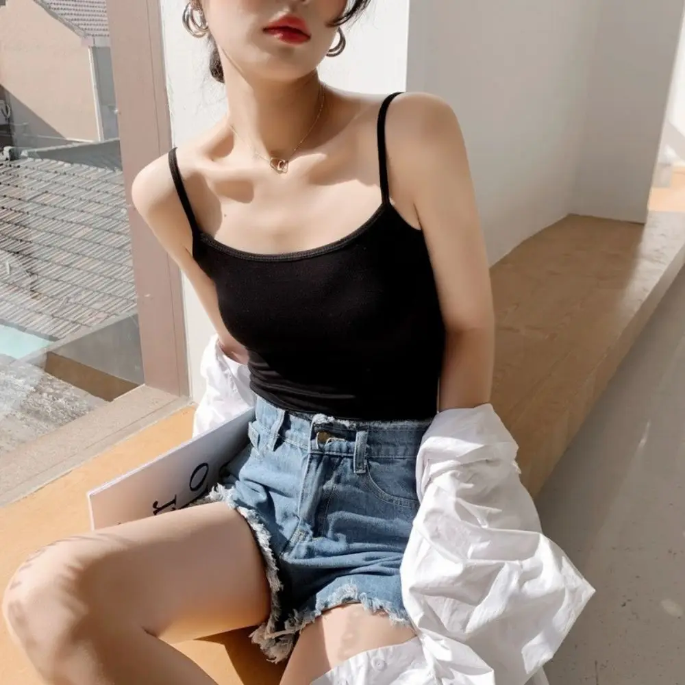 Summer Black White Bottoming Camisole Skinny Vest Modal Tank Top Women Sleeveless T-Shirt Thin Female Underwear Bralette Tops