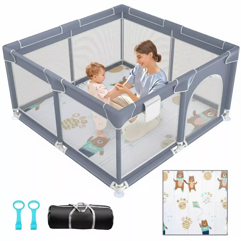 

Baby Playground Playpen 360° Baby Safety Fence Portable Baby Playpen for Children Play Area Baby Playground For 0-6 Years