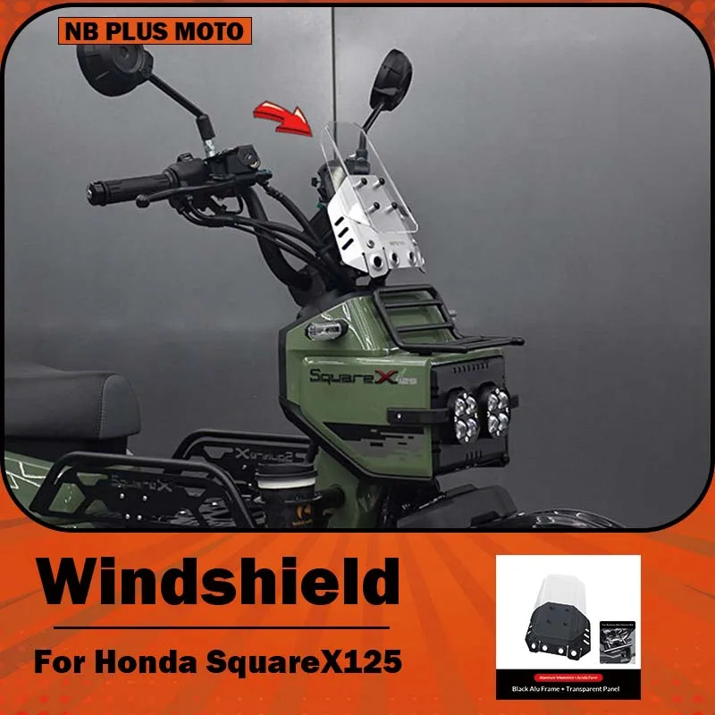 【Premium】For Honda SquareX125 modified aluminum alloy transparent small windshield front windshield decorative accessories
