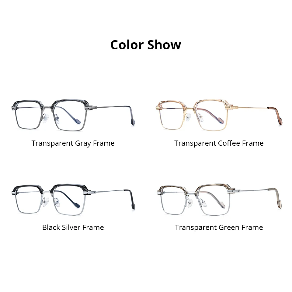 NIANZHEN النظارات الطبية التقدمية الرجال اللونية قصر النظر عدسة بصرية النظارات النساء سبيكة مربع النظارات الإطار 6265 #6