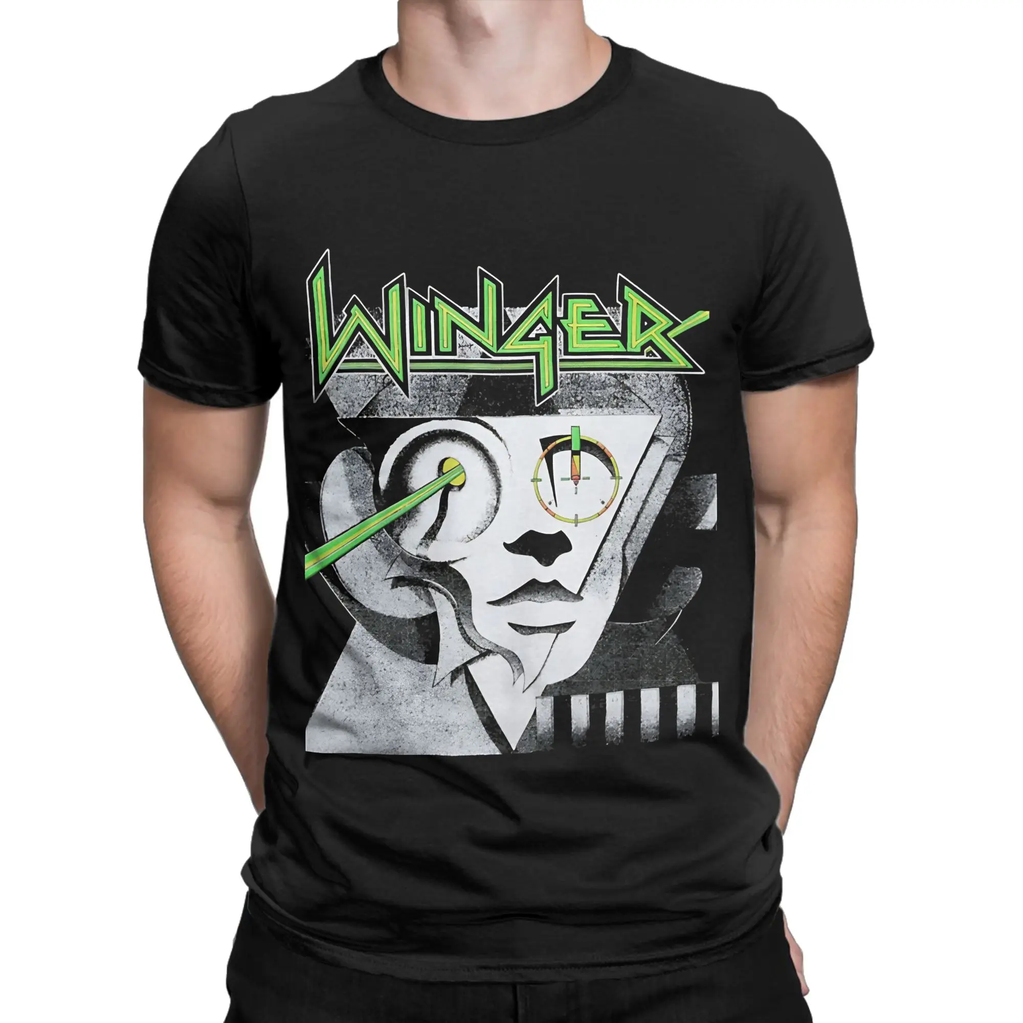 Vintage Classic Winger Funny Graphic 100% Cotton T-Shirt Tops Tees For Men