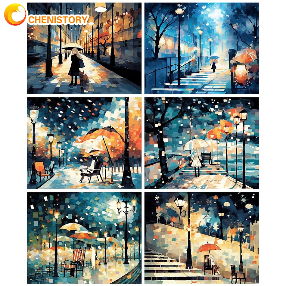 

CHENISTORY DIY Paint By Number Canvas Painting Kits Abstract Landscape Handpainted Gift Painting By Numbers Wall Art Home Decor