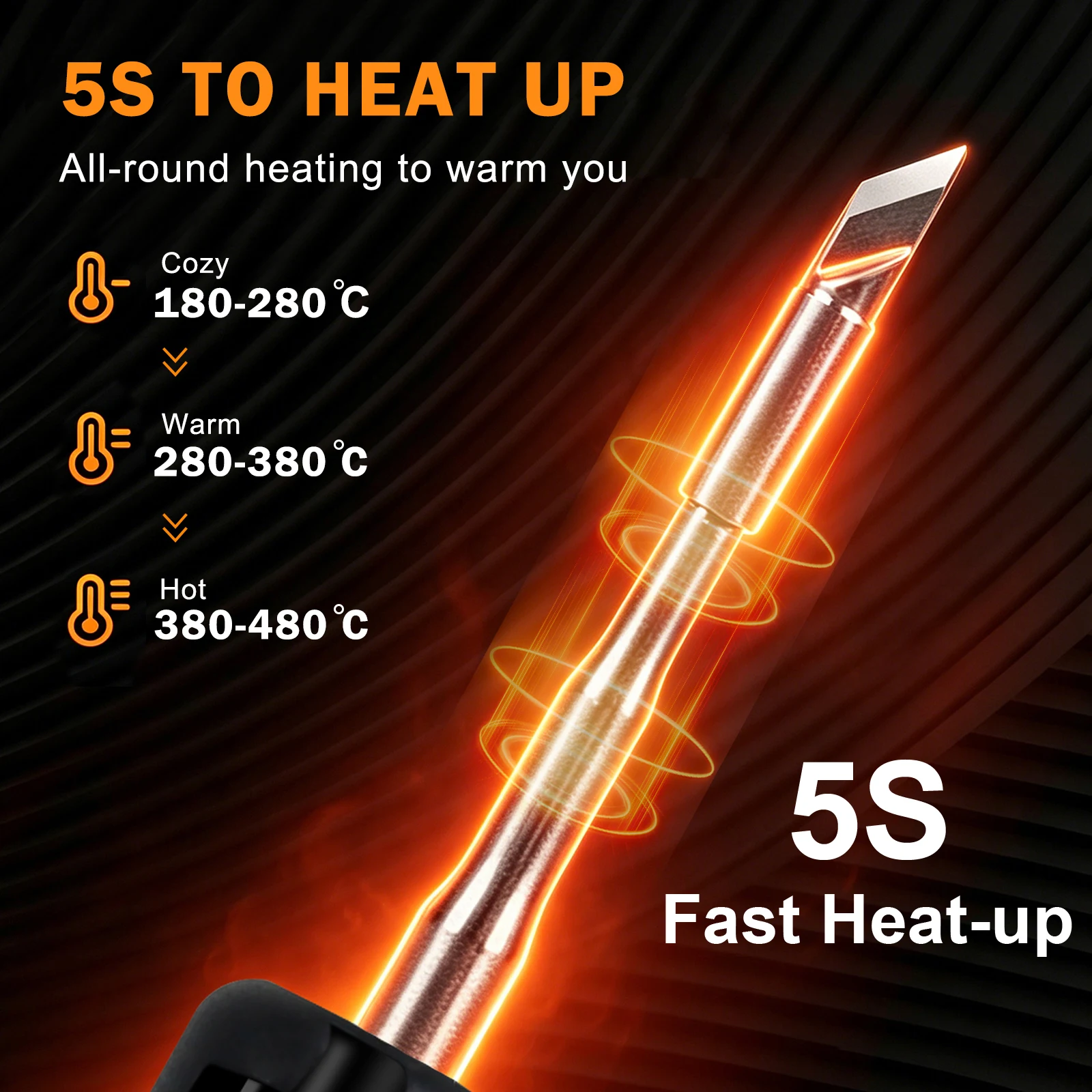 Soldering Iron Kit LCD Digital Adjustable Temperature Soldering Gun 5s Fast Heating Portable Soldering Iron for Precision Repair