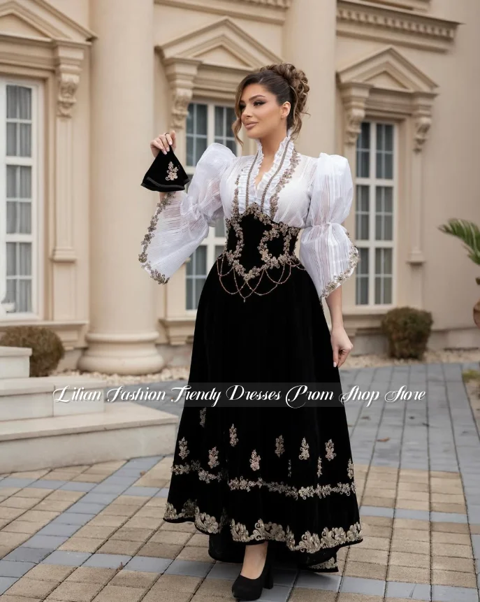 Maßgeschneidertes Exquisites Algerisches Hochzeitskleid mit Perlen-Applikationen, Ethnisch Inspiriertes Brautkleid, Formelles Abendkleid für Besondere Anlässe