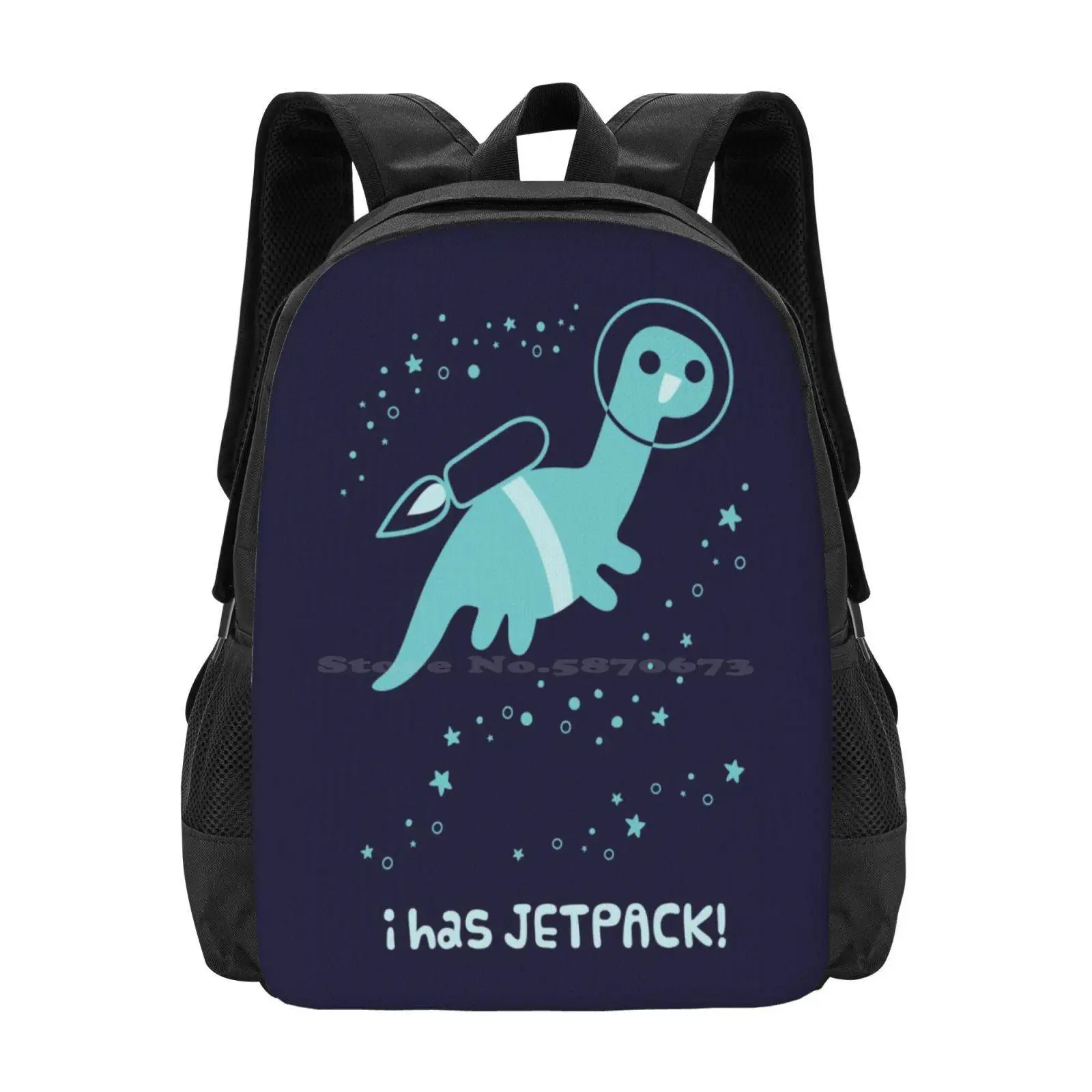 I Has Jetpack! Large Capacity School Backpack Laptop Bags I Has Jetpack Dinosaurs In Space Astronaut Cute Kawaii Flying