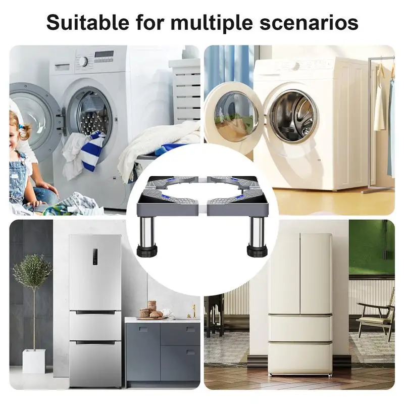 Washing machine Pedestal With 4 Strong Feet Labor-saving Stainless Steel Dryer Stand Pedestal Heavy Duty Laundry Pedestal ﻿ view 4