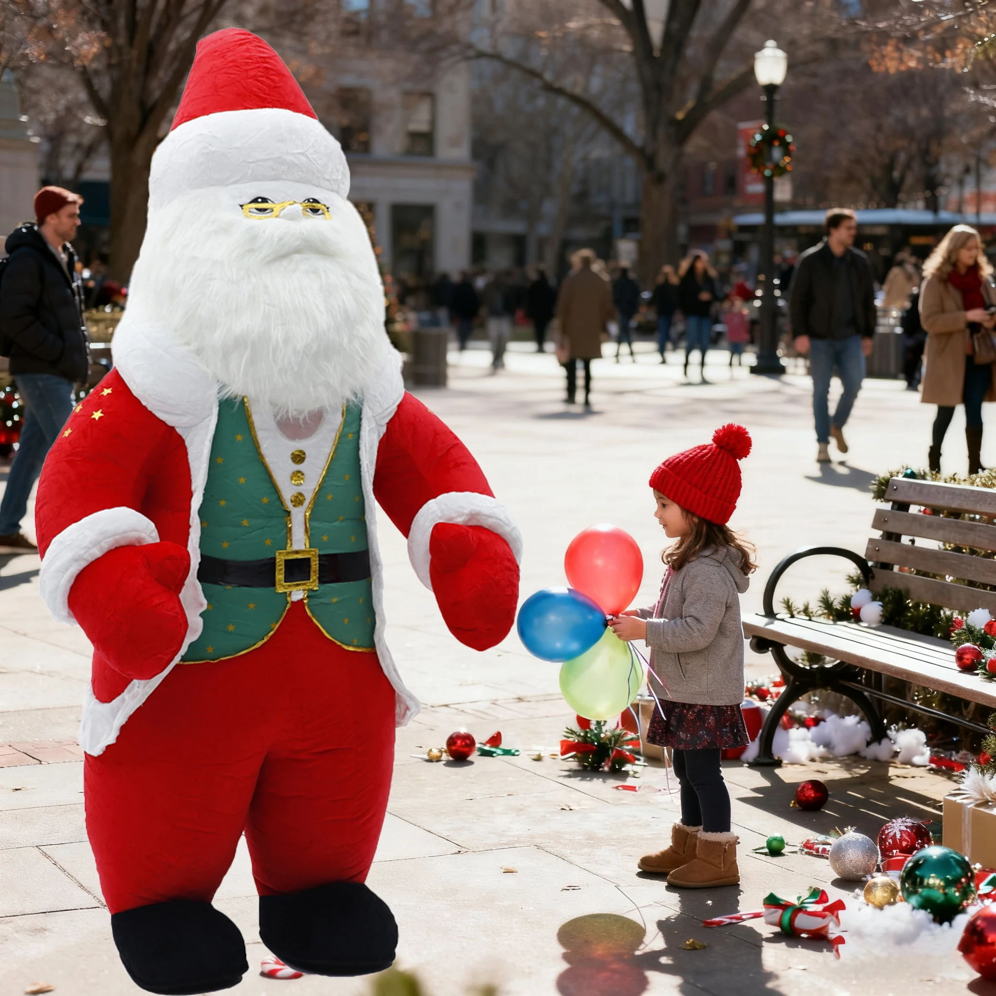سايجو نفخ جديد سانتا كلوز زي التميمة موكب الكبار شخصية تأثيري هالوين عيد الميلاد حفلة الحدث أفخم مجموعة #3