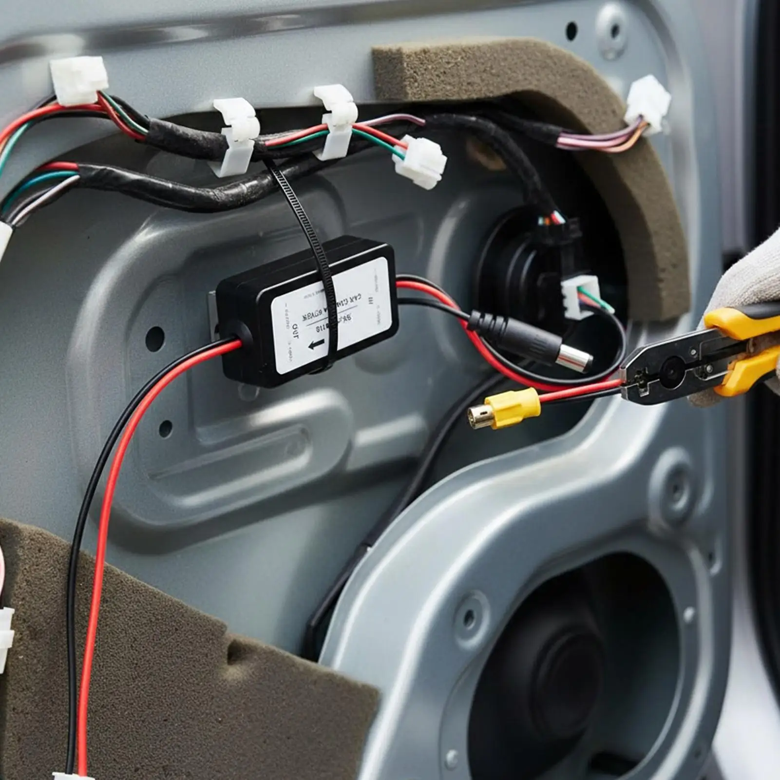 Filtro de Energia 24V DC Anti-interferência para Câmera de Ré Automotiva, Retificador de Energia Estável com Conector de Relé para Câmera de Ré Automotiva