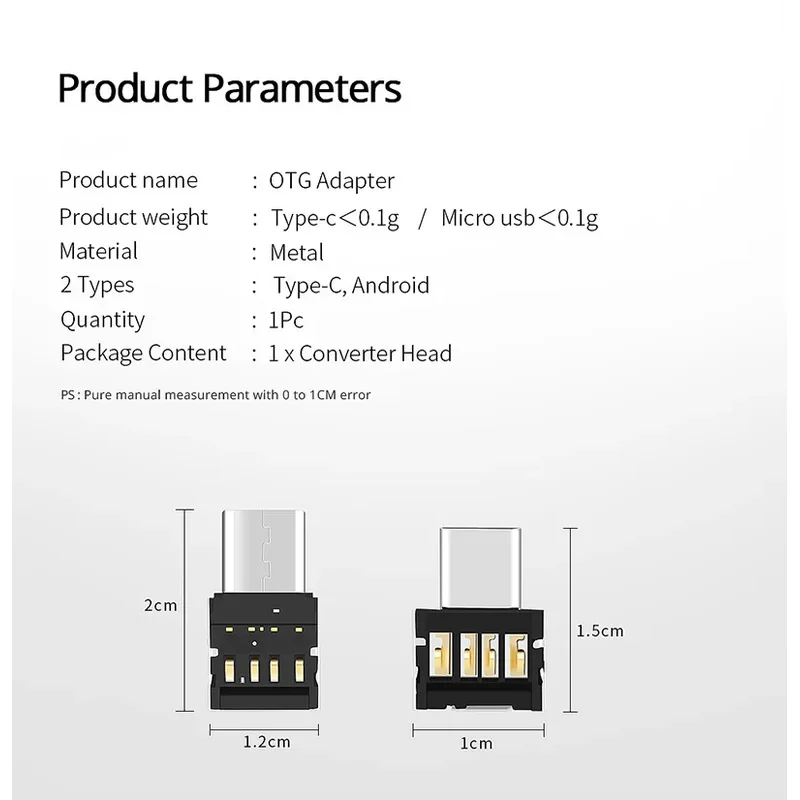 1-5pcs Type C To USB 2.0 OTG Adapter Micro USB Type-c Male To USB Female Converter For Macbook Samsung S20 USB C OTG Connector view 6