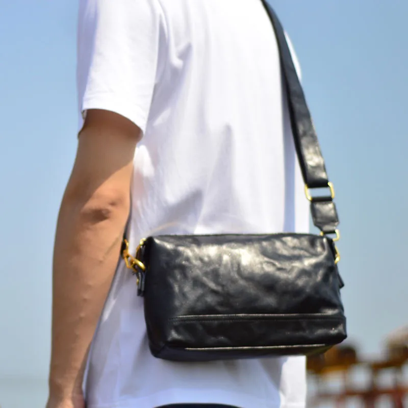 2025 جديد فاخر حقائب يد رجالية أعلى جودة البقرة جلد طبيعي الذكور حقيبة كتف الجلود الطبيعية حقيبة كروسبودي حقيبة ساع